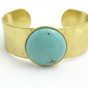 Lucky Brand Hammered Turquoise Cabochon Bracelet